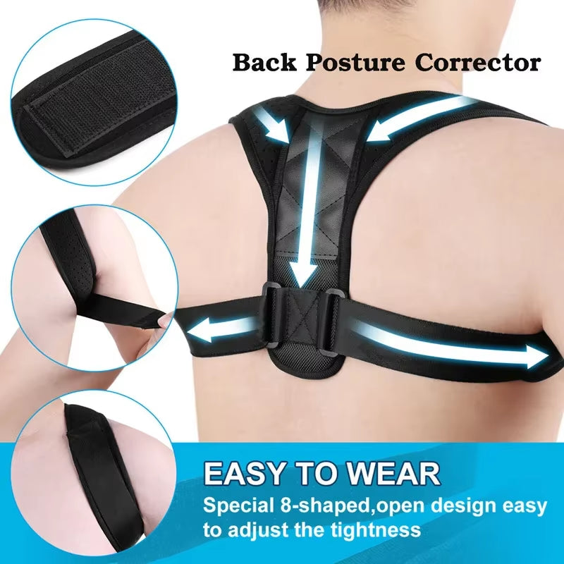 Back Posture Corrector Belt Adjustable Clavicle Spine Shoulder Lumbar Posture Correction Anti-Humpback Corrector Poor Posture
